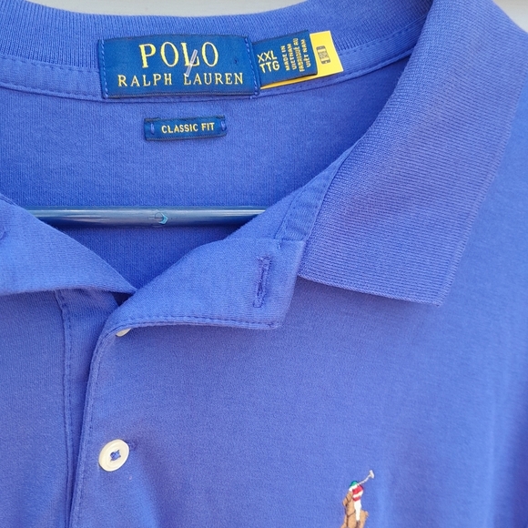 Ralph Lauren Mens XXL Classic Fit Blue Polo Shirt with Iconic Logo - Picture 2 of 5